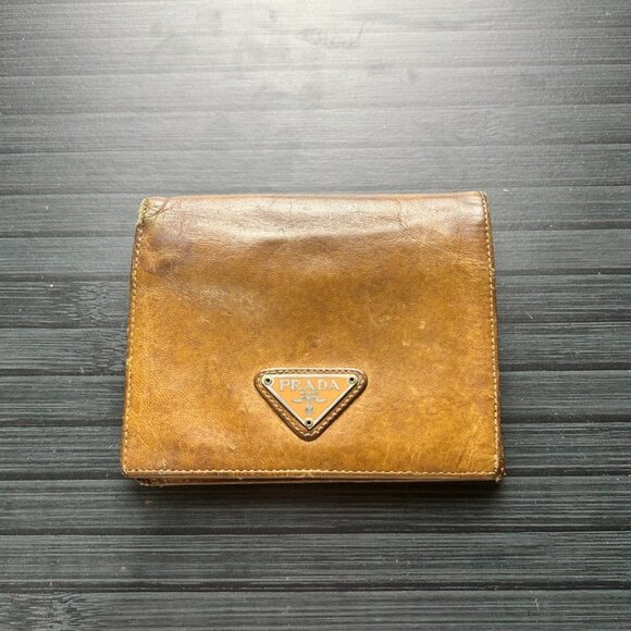 Prada Carmel Saffiano Leather Wallet Authentic|Used - Picture 1 of 6